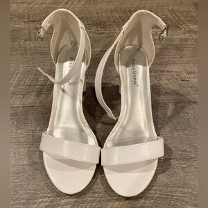 Pierre Dumas White Heels with Ankle Strap